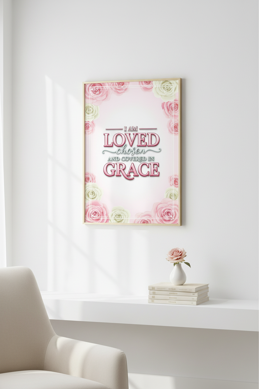 I Am Loved Chosen Covered in Grace - Mockup