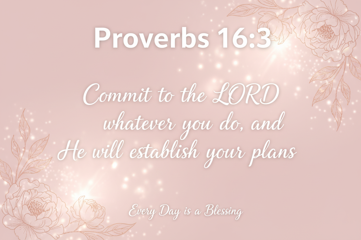 Proverbs 16:3 Pink Hero Banner