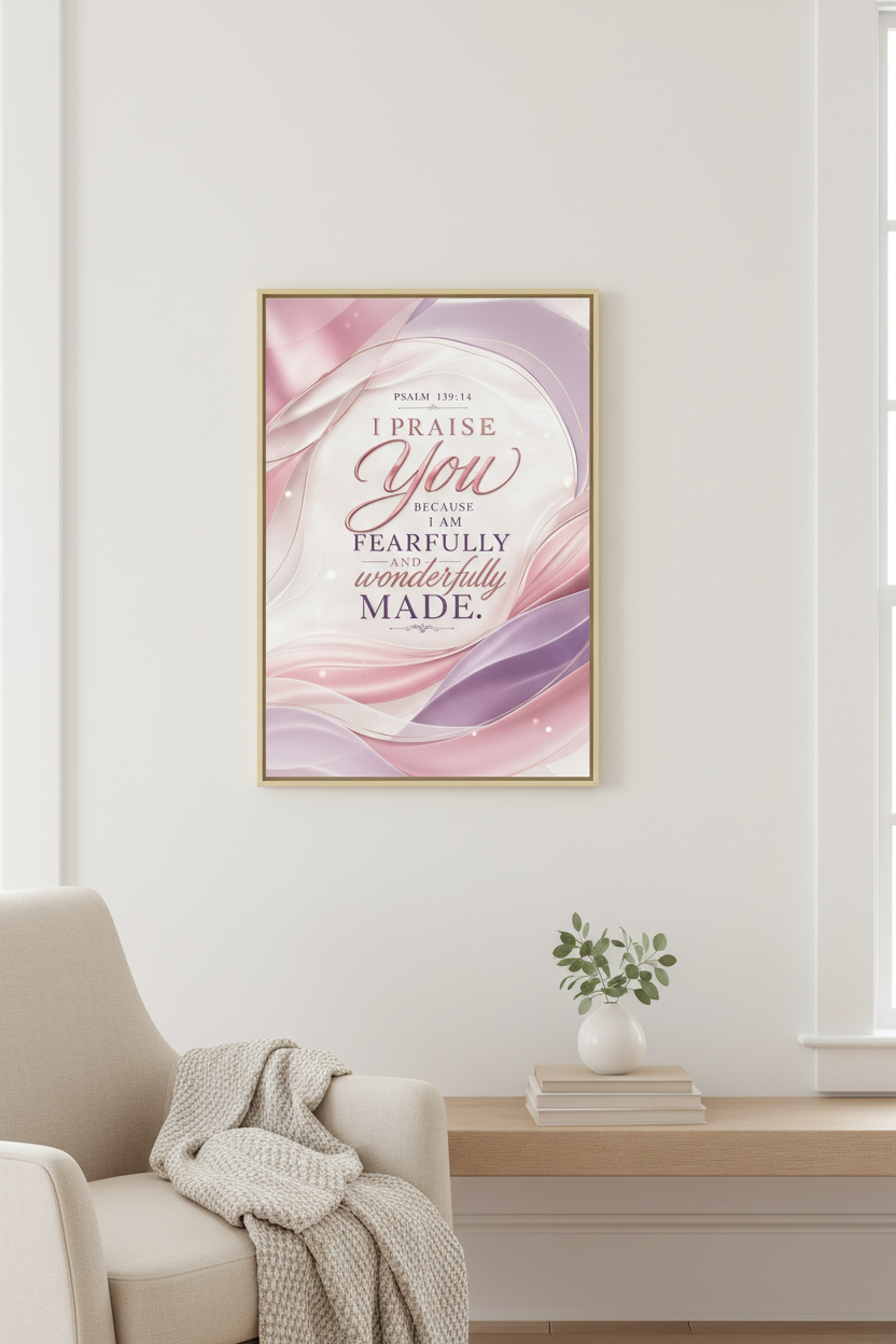 Psalm 139:14 Framed Wall Art Mockup